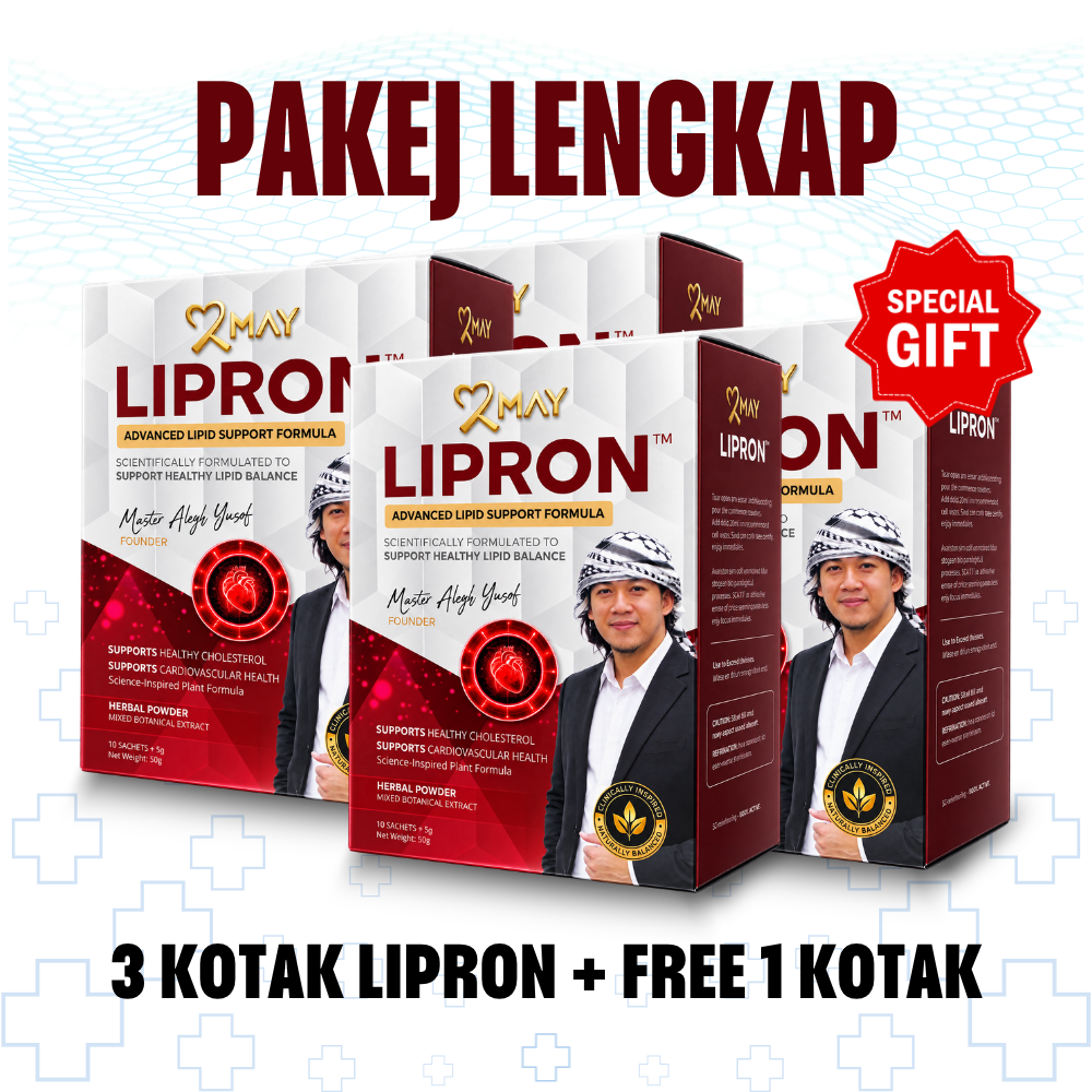 PAKEJ LENGKAP LIPRON ( 3 KOTAK LIPRON + FREE 1 KOTAK LIPRON )